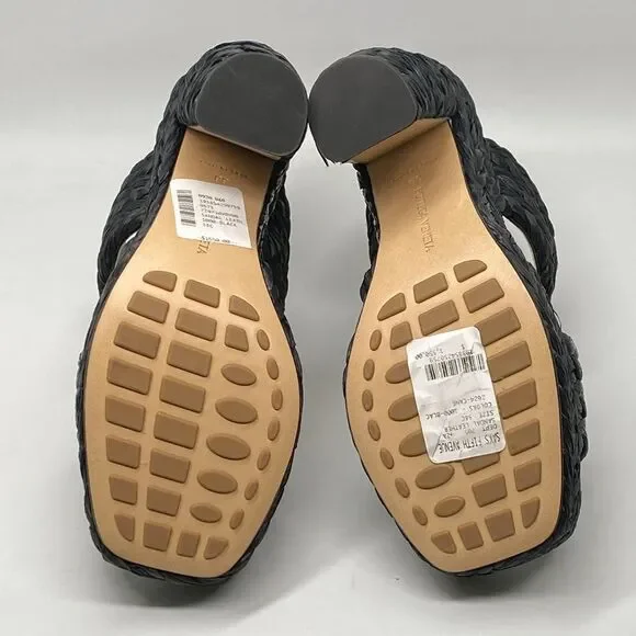 Bottega Veneta Trinity Weave Black Raffia Platform Sandals size 38 - Picture 12 of 13